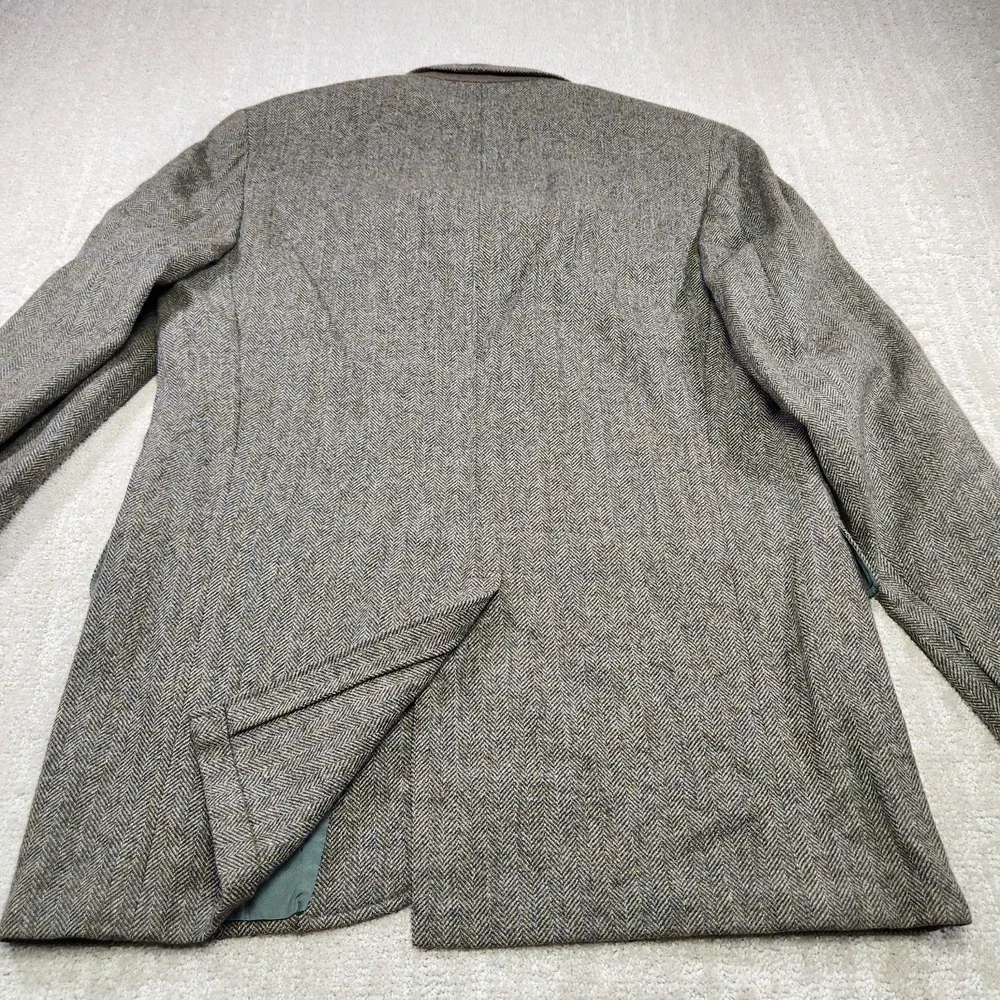 Vintage Herringbone Tweed Blazer Men 42r Racquet Club Virgin Wool Sport Coat USA